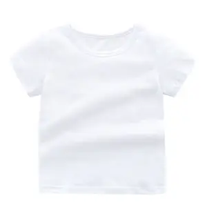 Camiseta básica personalizada Unisex para bebés, camisetas de manga corta de Color sólido para niños pequeños, camisetas lisas en blanco para niños y niñas de 6M-5T