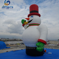 Ballon publicitaire gonflable géant de 35 pieds en forme de bonhomme de neige pour Noël