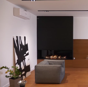 Chimenea Eléctrica Moderna Inno-Fire de 36 Pulgadas (900 mm), Negra, con Estufa de Alcohol - Product Image 2