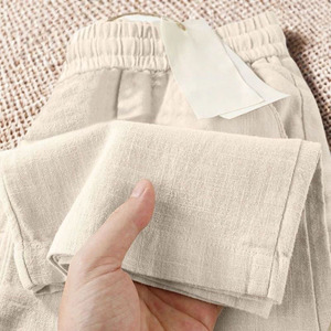 Pantaloni Estivi da <span class=keywords><strong>Donna</strong></span> in <span class=keywords><strong>Lino</strong></span> a Gamba Larga, Casual, Larghi, Dritti, Lunghi, Sottili in Cotone e <span class=keywords><strong>Lino</strong></span> - Vendita all'Ingrosso - Product Image 4