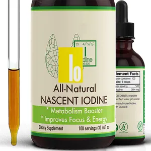 Private Label All Natrual Nascent Iodine Drops Improve Focus Energy Metabolism Boost Iodine Oral Liquid Drops Tincture