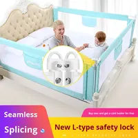 Barandilla de Seguridad Anticaídas para Cama de Bebés y Niños Pequeños, Tipo L, con Bloqueo de Seguridad, Material Plástico, Protección de Una o Tres Caras, CN