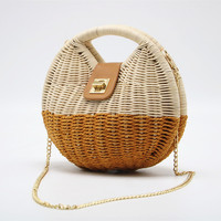 Nouveau Sac à Main Tendance, Sac de Plage en Paille Tressé pour Femme, Idéal pour l'Été