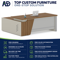 Bureau d'ordinateur exécutif moderne en bois avec tiroirs - Meuble de bureau multifonctionnel, durable, pliable, écologique et résistant à l'eau
