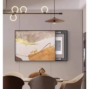 Pintura Decorativa Abstracta Moderna, Impresión en Porcelana de Cristal, Marco Rectangular Negro, Arte Mural Móvil para Caja de Distribución - Product Image 4