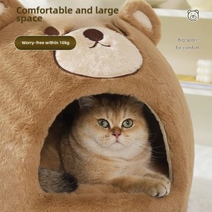 Cama de Felpa Suave <span class=keywords><strong>para</strong></span> Mascotas, Casa Cálida y Cerrada <span class=keywords><strong>para</strong></span> Gatos, Sofá Acogedor <span class=keywords><strong>para</strong></span> Mascotas <span class=keywords><strong>para</strong></span> las Cuatro Estaciones, Cama de Invierno <span class=keywords><strong>para</strong></span> <span class=keywords><strong>Perros</strong></span> y Gatos, Uso en Interiores - Product Image 4