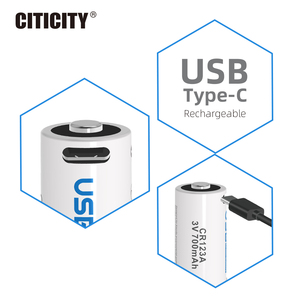 CITICITY แบตเตอรี่ลิเธียมไอออนทรงกระบอก 16340 CR123A ชาร์จผ่าน USB ได้ แพ็ค 4 ก้อน 3V 2590mWh 1200+ รอบการใช้งาน LiNiMnCoO2 - Product Image 2