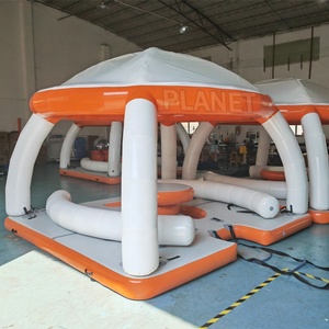 <span class=keywords><strong>Parc</strong></span> <span class=keywords><strong>aquatique</strong></span> extérieur commercial équipement de jeux de jeu loisirs île flottante gonflable quai de plate-forme d'eau avec tente - Product Image 2