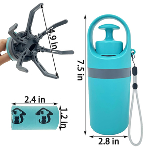 Portable Dog Merde Scooper No-<span class=keywords><strong>Touch</strong></span> Handheld <span class=keywords><strong>Doggy</strong></span> Merde Scooper Sanitaire Chiot Waste Picker avec Distributeur de Sacs - Product Image 5