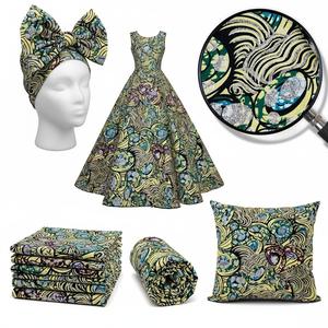 Tissu <span class=keywords><strong>en</strong></span> Coton Véritable Wax Africain Ankara de Qualité Supérieure, <span class=keywords><strong>Pagne</strong></span> Ankara Original avec Paillettes et Pierres - 40k - Product Image 4