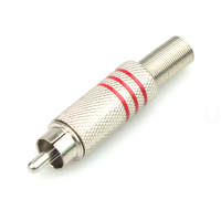 Conector RCA nuevo al por mayor, conector macho de audio con protector de cable de resorte metálico