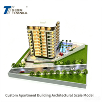Maqueta Arquitectónica de Edificio de Gran Altura con Fachada Curva Personalizada, Iluminación LED y Paisaje Comunitario Completo