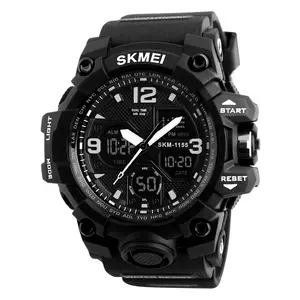 SKMEI 1155B豪华运动手表制造男士led运动手表双时间时尚计时手表
