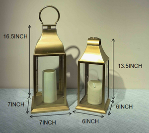 Gold Decorative Moroccan Vintage <strong>Tall</strong> Metal Glass Hurricanei Pillar Candle <strong>Lantern</strong> Holders <strong>Lanterns</strong> and Candle Holder Wholesale - Product Image 2