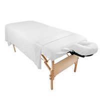 Ensembles de draps en poly-coton pour table de massage par Body Linen. -L'ensemble de 3 pièces comprend des draps plats et plats et une taie d'oreiller