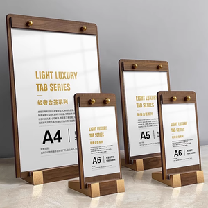 Custom <strong>Acrylic</strong> Wooden <strong>Stand</strong> Double-sided <strong>Display</strong> <strong>Stand</strong> <strong>Display</strong> Rack <strong>Acrylic</strong> Solid Wood Base Holder Advertising Card Table Decor - Product Image 1