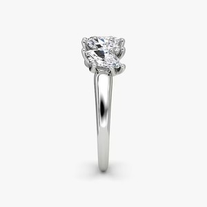 Bague en or blanc 18 carats pour femme avec cinq pierres, diamant certifié IGI, classique, pour mariage, fiançailles, anniversaire et cadeau - Product Image 2