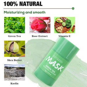 Etiqueta privada Mascarilla de arcilla facial orgánica natural <span class=keywords><strong>Stick</strong></span> Té verde Mascarilla de barra purificante Mascarilla de arcilla facial Barro Máscara sólida <span class=keywords><strong>Stick</strong></span> 40g - Product Image 5