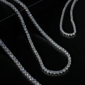 Cadena de Tenis de Plata de Ley 925, Joyería Hip Hop, Collar de Tenis con Moissanita VVS de 5 mm - Product Image 5