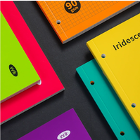 Couverture en papier d'impression personnalisée bloc-notes étudiant 5MM grille ligne cahiers d'exercices A4 couverture souple Composition sujet cahier avec 3 trous