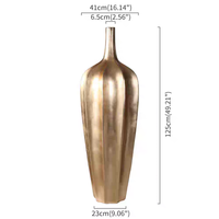 Vase décoratif plaqué or 125x41cm, nouvelle vente directe, pour arrangement floral dans le salon, décoration de la maison
