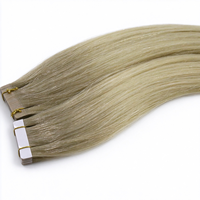 Ekstensi Rambut Tape Grosir 100% Rambut Manusia Rusia Virgin 100% Remy Hitam Coklat Lurus Double Drawn Ekstensi Rambut Tape