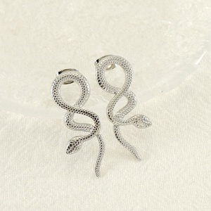 1 Par de Pendientes de Acero Inoxidable Estilo Punk con Forma de Animal, Pendientes de Serpiente para Mujer, Joyería para Oreja - Product Image 3