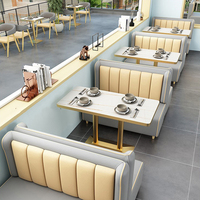 HUALIN Ensemble table à manger moderne style hôtel café musique restaurant bar sur le thème restaurant ensemble chaise table à manger table à manger en pierre frittée