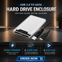 Boîtier de disque dur SATA II 2,5 pouces Someg USB3.1 optimisé pour SSD, prend en charge UASP, boîtier en plastique ABS transparent