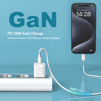 Chargeur rapide de téléphone de type C d'origine 30W GaN pour iPhone 13 12 11 Xr Xs Pro Max 18W Adaptateur de charge murale USB C UK/US/EU pour Apple