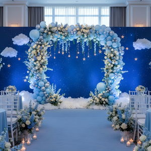 Support de toile de fond carré en métal doré <span class=keywords><strong>pour</strong></span> arche de ballons, idéal <span class=keywords><strong>pour</strong></span> cérémonies de mariage, fêtes d'anniversaire, baby showers et décorations de fond. - Product Image 6