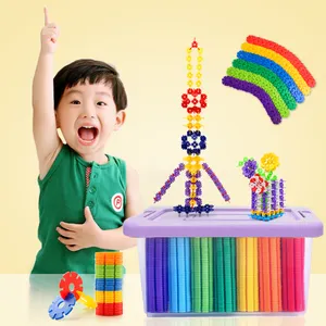 Gökkuşağı kar tanesi 750 adet beyin eğitimi eğitici oyuncak kalınlaşma ve genişleyen blokları yaratıcı oyuncak inşaat blokları çocuklar için