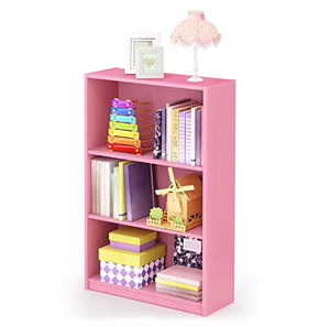 Étagère à livres en bois de style asymétrique moderne et simple, blanc et noir combinés, pour salon - Product Image 1