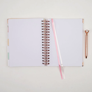 Cuaderno de diario en espiral A5 impreso con logotipo personalizado, hoja de oro rosa, <span class=keywords><strong>planificador</strong></span> diario de 100gsm para profesores, Agenda Semanal <span class=keywords><strong>mensual</strong></span> - Product Image 4