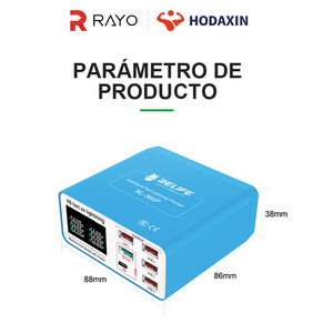 Cargador Lightning con Pantalla Digital de 6 Puertos RELIFE RL-304P, Carga Rápida de 3A, Protocolo PD QC, Conexión Inteligente <span class=keywords><strong>para</strong></span> Múltiples Dispositivos - Product Image 5