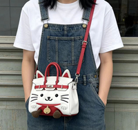 Tas Selempang Kulit Wanita 25cm Model Terbaru 2026, Desain Kartun Lucu, Gaya Desainer, Cocok untuk Belanja dan Aktivitas Sehari-hari