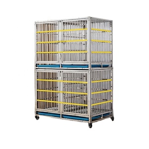 Jaula para Perros de Acero Inoxidable Zepet, de 2 Niveles y 4 Habitaciones, Jaula Resistente Apilable, 187 cm de Altura, Profesional - Product Image 1