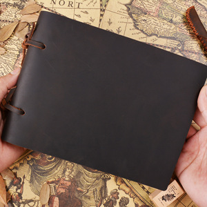 Cahier de couverture de livre en cuir véritable Crazy Horse fait à la main de style vintage avec une vraie conception de corde de reliure - Product Image 1