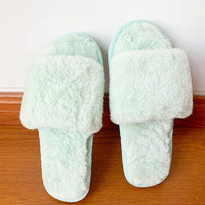 एक स्ट्रैप नए डिजाइन फ्फी फर इनडोर फ्लैट स्लाइड्स के साथ चप्पल के लिए महिलाओं का शीतकालीन हाउस फरारी फ्लैट स्लाइड नरम और आरामदायक - Product Image 6