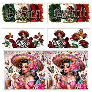 Autocollant de transfert UV DTF pour gobelet de 16 oz, style mexicain, personnalisé, en gros, dessin animé, imperméable, en vrac - Product Image 2