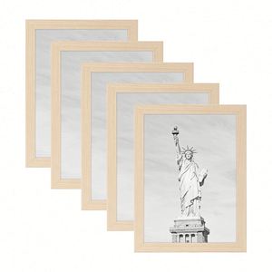 Black Wood <b>A4</b> & A3 Poster <b>Frames</b> for 6x8 Pictures Set of 3/4/6 with UV Printing - Product Image 3