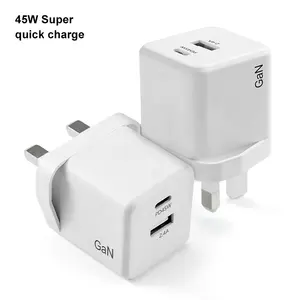 Carregador rápido tipo c 45w pd, adaptador para parede, carregador rápido, para iphone, ipad