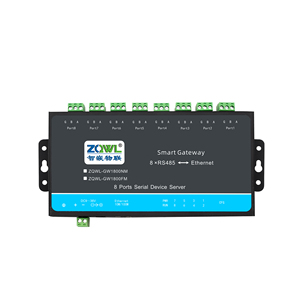 Servidor <span class=keywords><strong>Serial</strong></span> de Fibra Óptica Industrial, Conversor de RS485 a Fibra/<span class=keywords><strong>Ethernet</strong></span> Aislado de 8 Puertos - Product Image 1