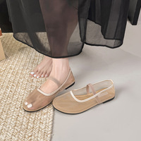 QuiteS 2027 Nouvelles sandales d'été souples à semelle souple, élégantes et respirantes, style rétro polyvalent, chaussures plates à coupe basse