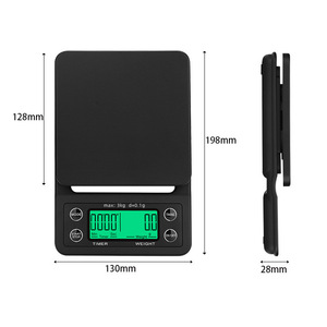 Tragbare Digitale Küchenwaage ABS Elektronische Kaffeewaage mit Timer und Filterbrühfunktion <span class=keywords><strong>5KG</strong></span> Batteriebetrieben 0,1g Genauigkeit - Product Image 4