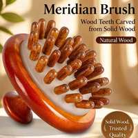 Brosse à cheveux en bois lisse à dents multiples, peigne Gua Sha pour le soin des méridiens et le massage quotidien à domicile, peigne de massage en bois