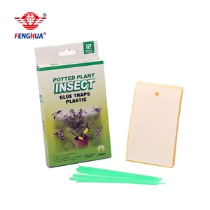 Plante de jardin en pot non toxique double face adhésive Panneau en plastique jaune collant pour insectes volants Piège à colle collante