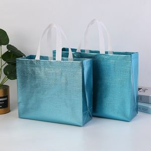 Bolso no tejido impermeable, bolso ostentoso de color dorado brillante, bolso de mano no tejido brillante - Product Image 5