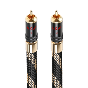 SKW Audiophiles de alta calidad Subwoofer Lock 24K <span class=keywords><strong>Cable</strong></span> RCA chapado en oro Monitor de altavoces de protección múltiple de cobre de pureza ultraalta - Product Image 6