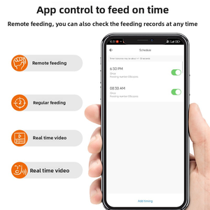 Dispensador de Ração para Gatos e Cães com Controle Remoto, WiFi e APP, Máquina de Alimentação Durável, Alimentador Automático Inteligente com Temporizador e Quantidade Controlada - Product Image 2